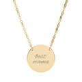 "best mama" Circle Engraved Necklace