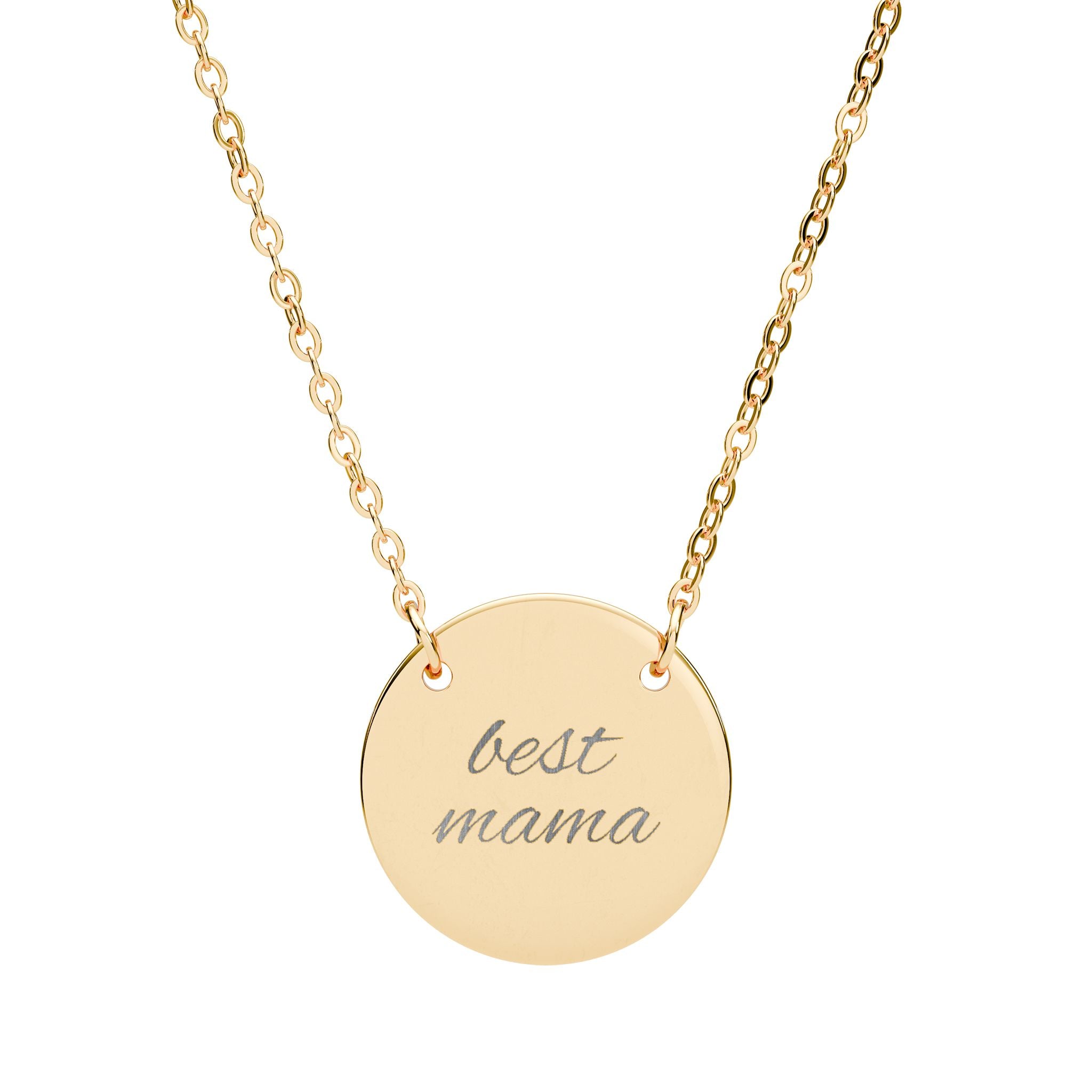 "best mama" Circle Engraved Necklace