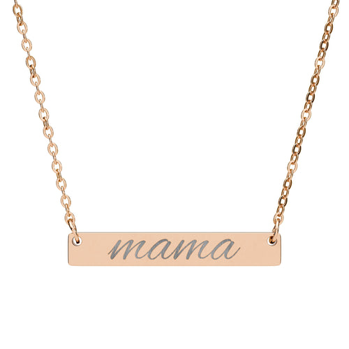 Horizontal "mama" Necklace (Engraved)