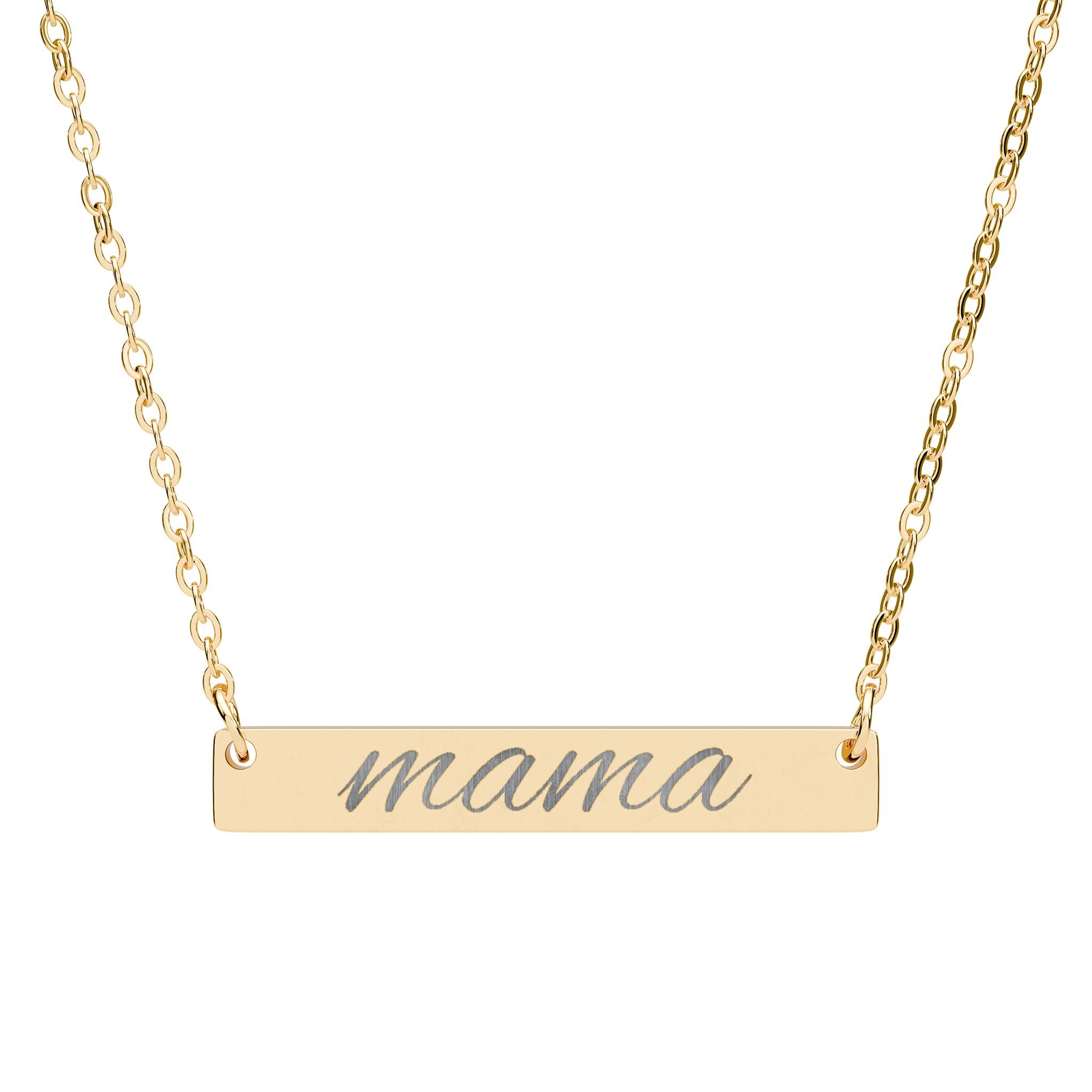 Horizontal "mama" Necklace (Engraved)