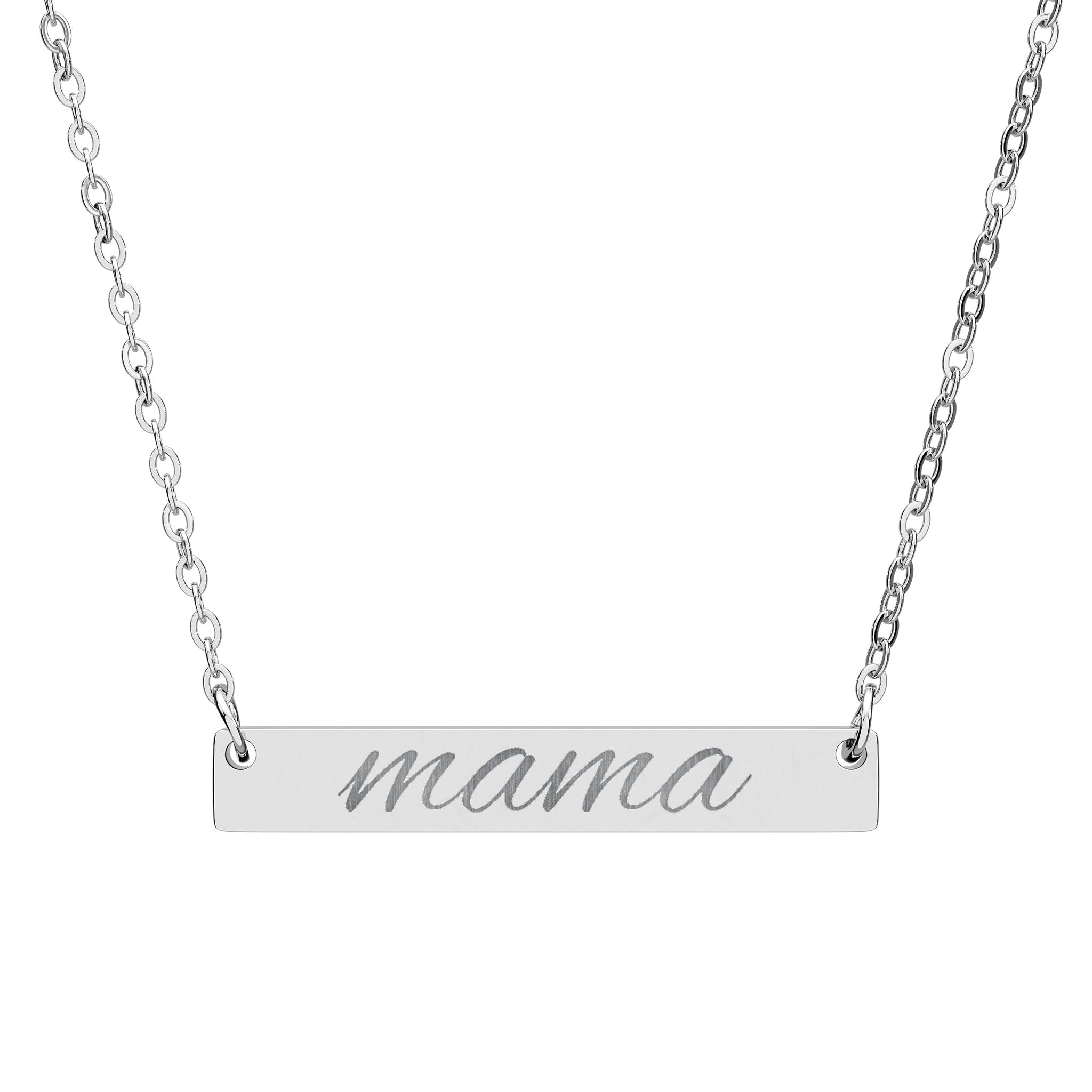 Horizontal "mama" Necklace (Engraved)