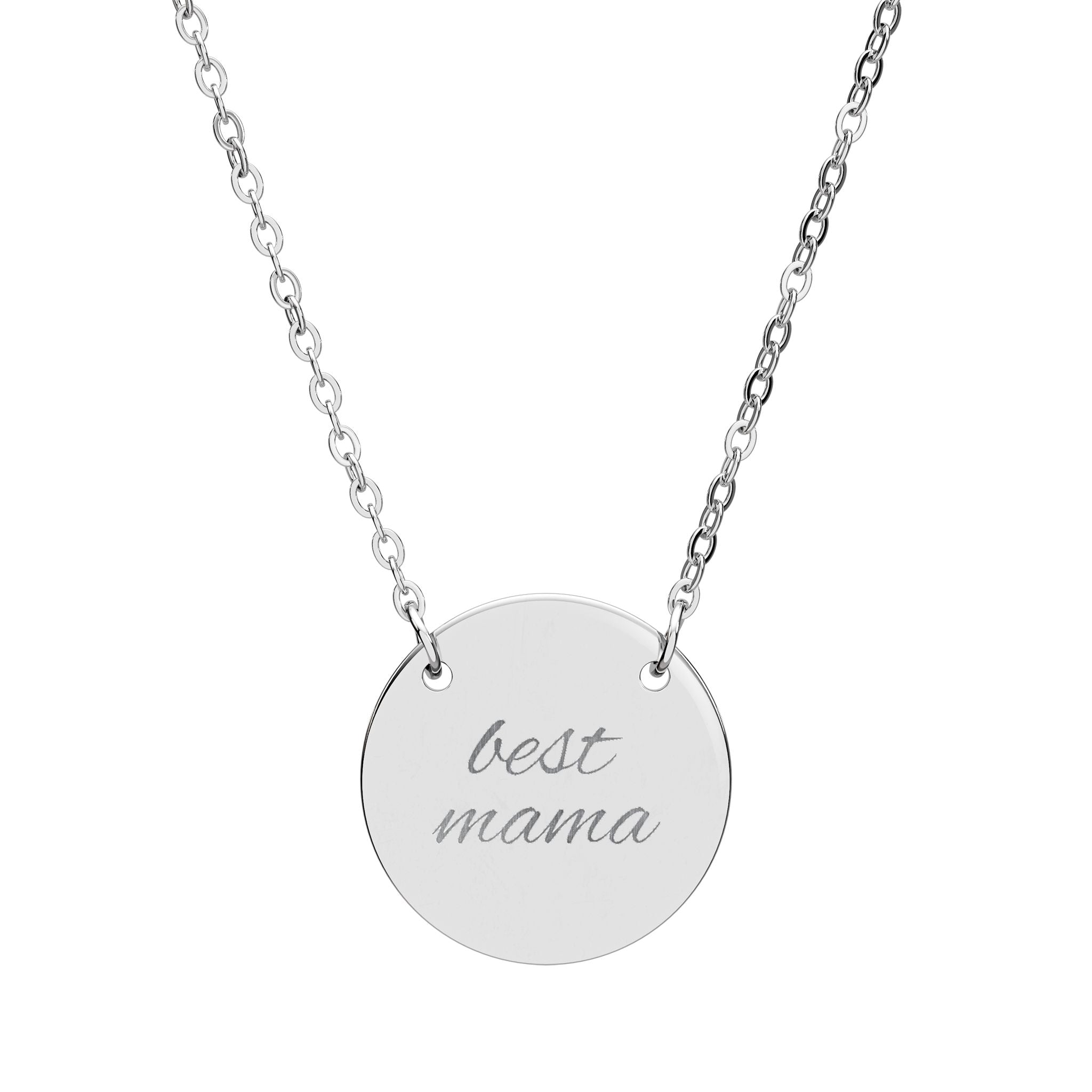 "best mama" Circle Engraved Necklace